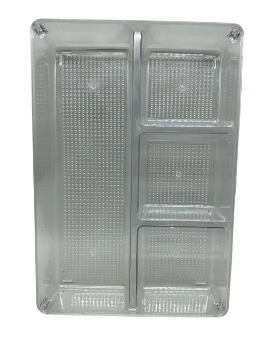 Clear Acrylic Stackable Desk Organizer With 4 Compartments 13x9
